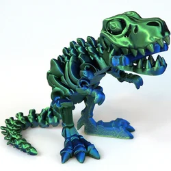 3D Printed Fidget Toy Rotatable Articulated Skeleton Tyrannosaurus Skeleton Dinosaur Model Gift for Kids Joints Can Move Freely