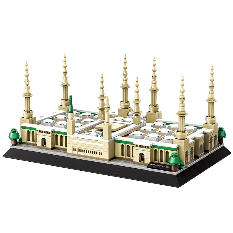 

Medina Prophet Mosque Micro Blocks Small Parts Islamic Architecture Model Bricks Construction DIY Toy for Adults Educationa