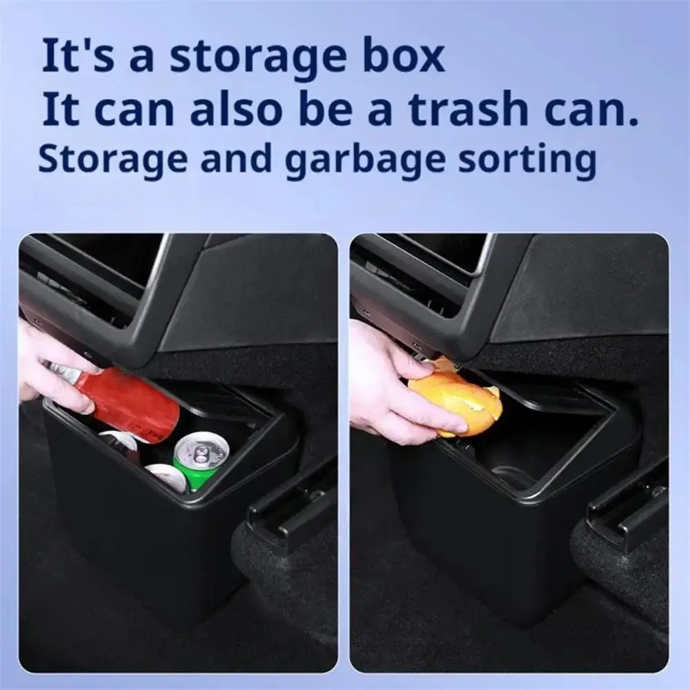 

Durable Front Door Trash Can Plastic Black Storage Box Waterproof Car Accessories for Model Y Launch/Juniper 2025 Car Use
