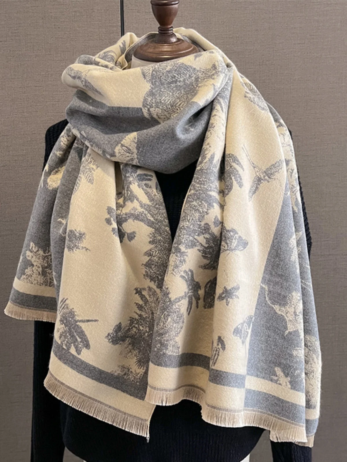 Echarpe-poncho-double-face-en-laine-pour-femme-chaude-pour-l'hiver-deux-en-un-style-couverture-sensation-haut-de-gamme