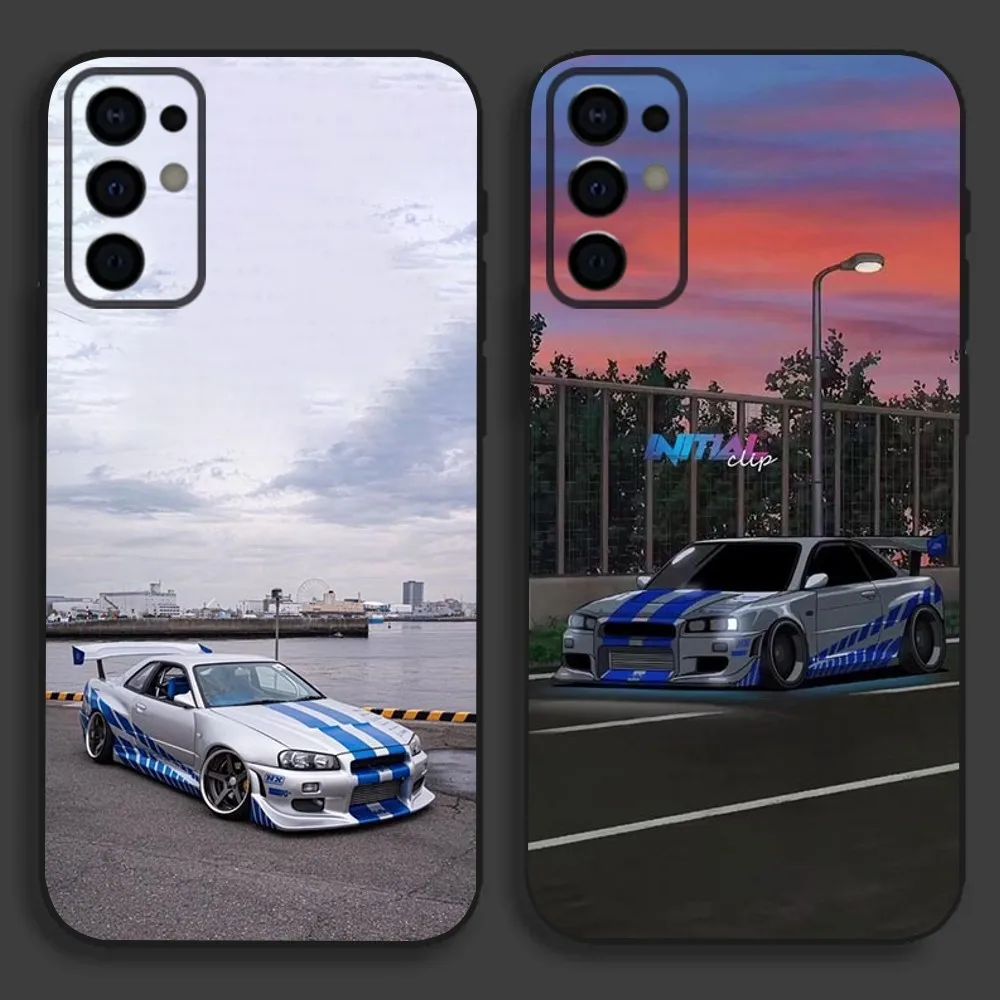 F-Fast And F-Furious R-R34 Phone Case For Samsung S24,S21,S22,S23,S30,Ultra,S20,Plus,Fe,Lite,Note,10,9,5G Black Soft Cover