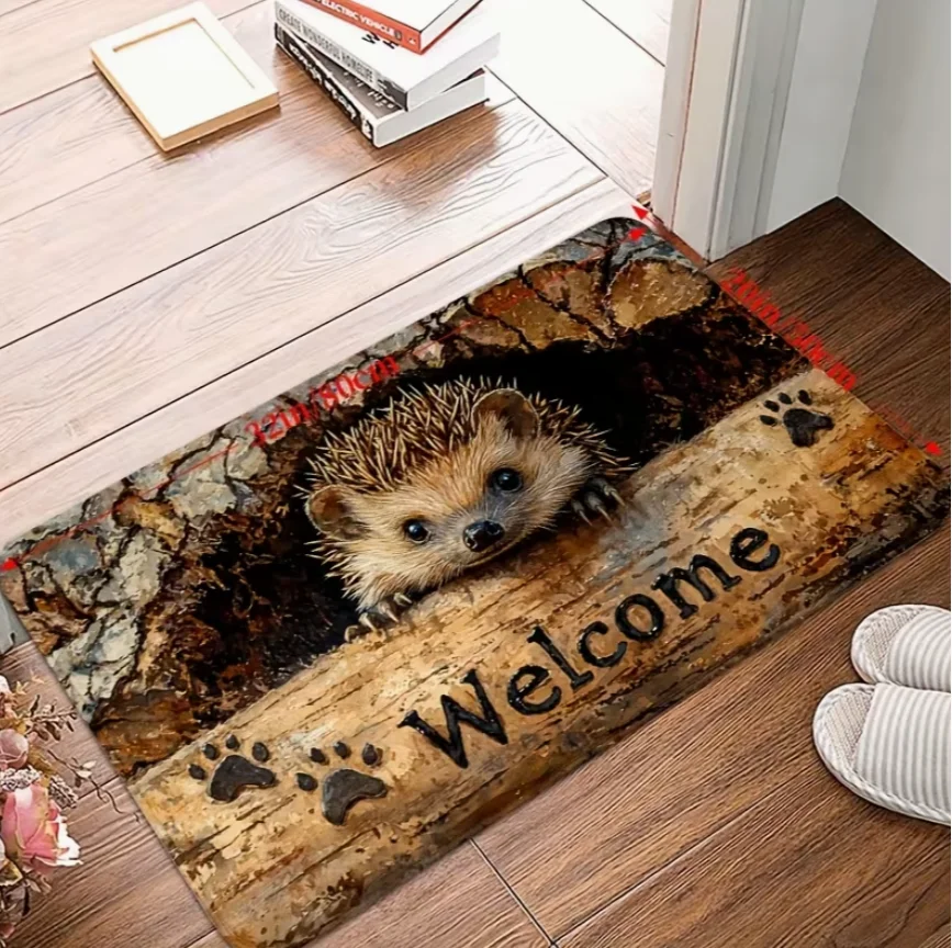 Welcome Mat 2D German Shepherd Puppy Wall Break Area Rug  Washable Floor Carpet for Living Room Bedroom Home Decor