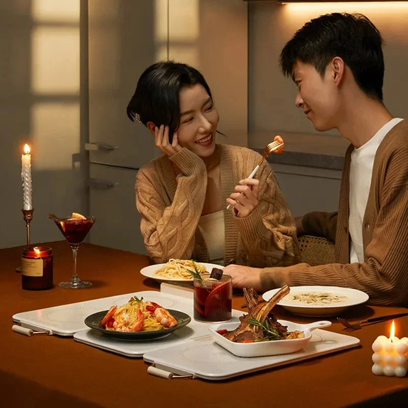 دايو-لوح تدفئة طعام قابل للطي متعدد الوظائف ، لوح عزل الأطباق ، تحكم باللمس ، حافظ على الطعام دافئًا ، V ، 63x46cm