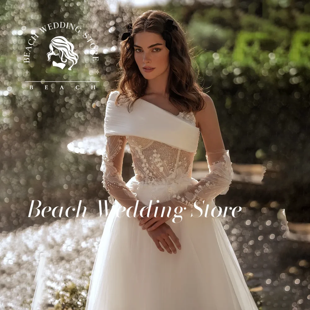 Plage 2025 Simple élégant décolleté en coeur a-ligne dentelle robes De mariée longueur De plancher robes De mariée robes De Novia personnalisé