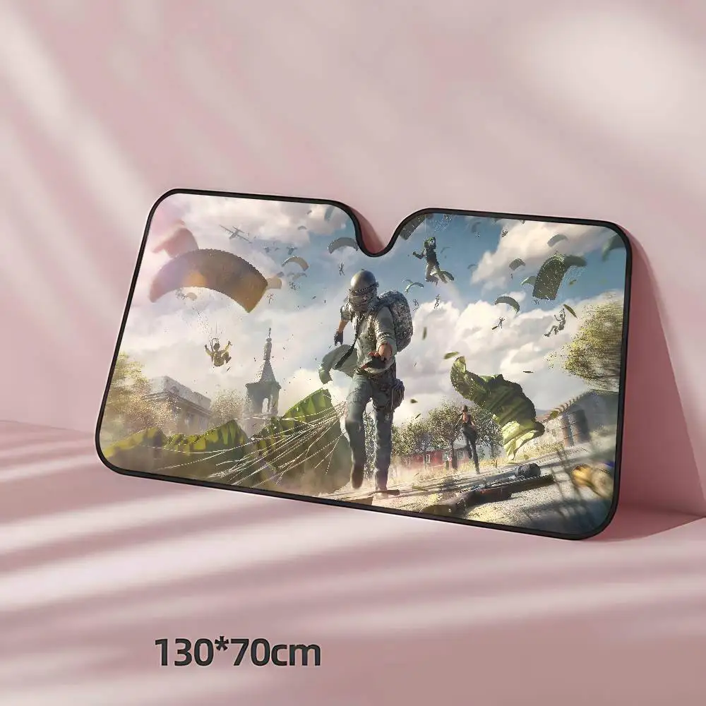 P-PUBG Battlegrounds Game سيارة ظلة الزجاج الأمامي نافذة السيارة غطاء الزجاج الأمامي الشمس الظل السيارات قناع اكسسوارات السيارات