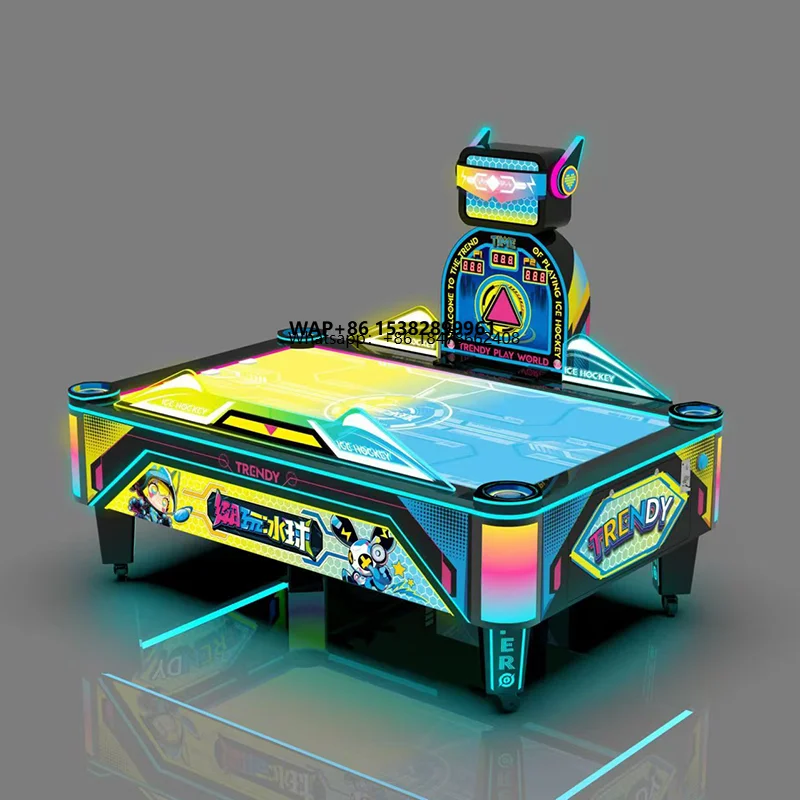 

Hot Selling 2 Player Coin Operated Metal Spanish Air Hockey Game Machine Sport Simulator Table for Amusement Parks