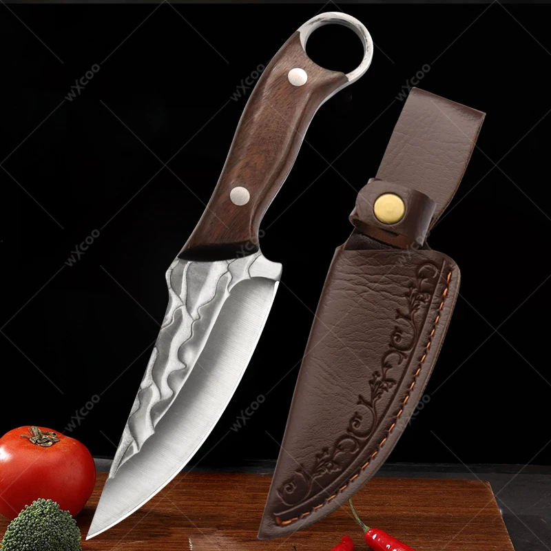 

WXCOO Stainless Steel Meat Cleaver Butcher Boning Knife Handmade Forged Kitchen Household Fruit Vegetables Utility Knife