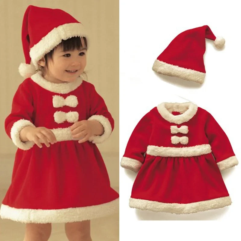 Disfraz navideño de Papá Noel para bebés, niños y niñas, ropa de manga 3/4, vestido para niños pequeños, ropa para niños de 1 a 8 años