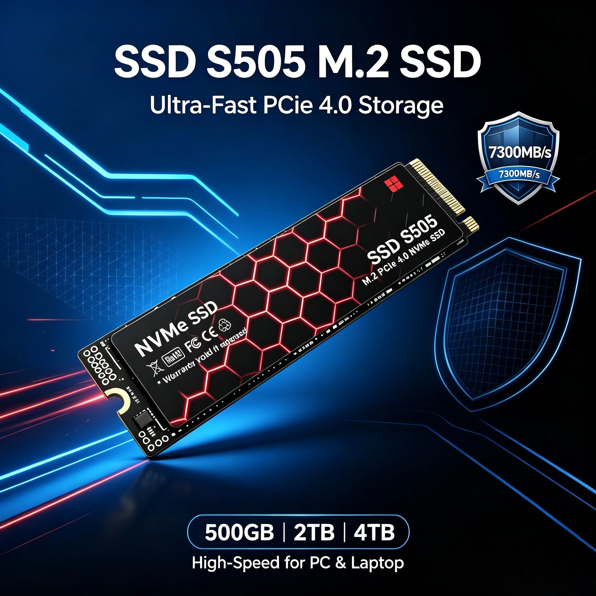 S505 SSD NVMe M2 1TB 500GB 1TB 2TB Nvme M2 SSD M.2 2280 PCIe 3.0x4 Internal Solid State Drives Disk for Laptop Desktop