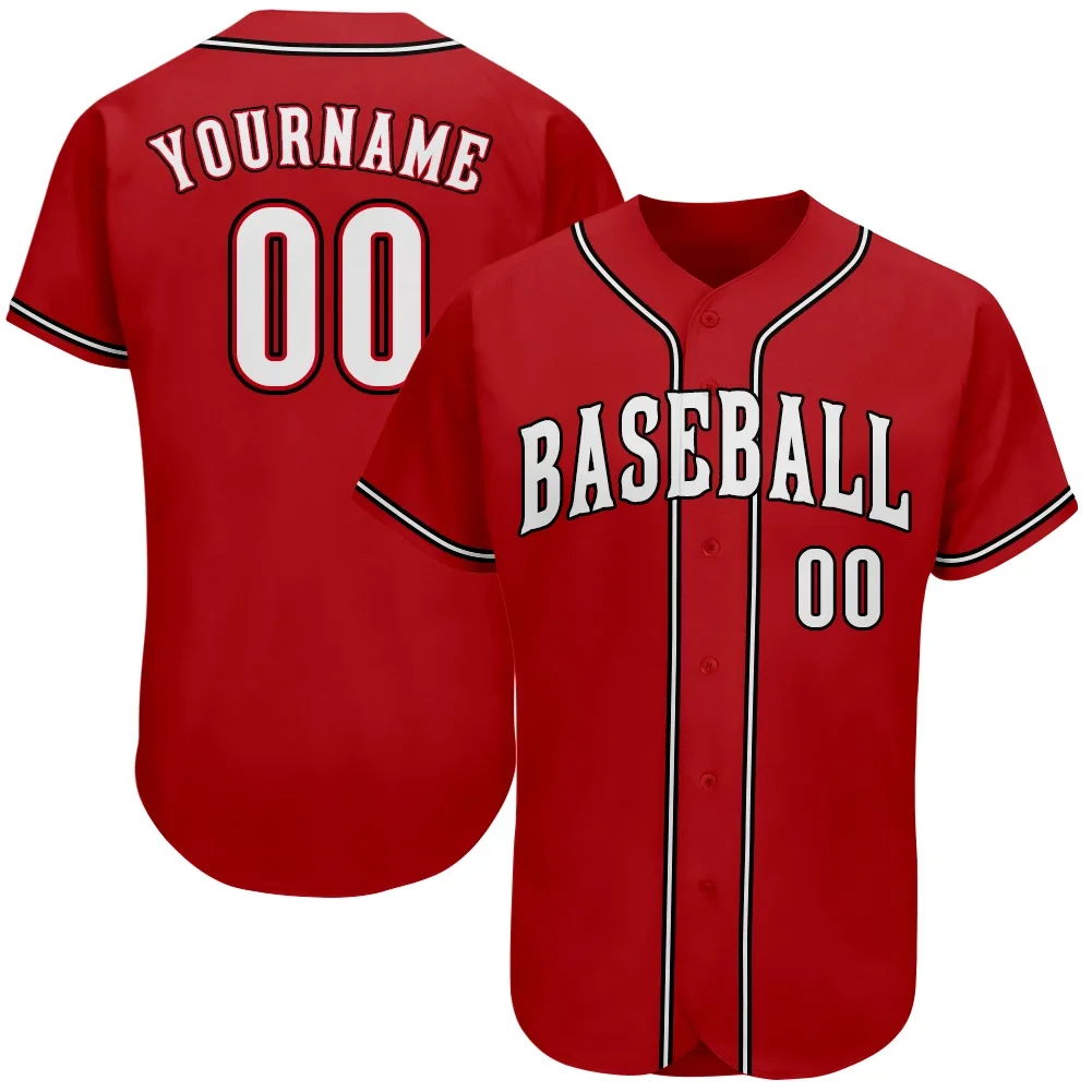 

Custom Baseball Jersey Team Name&Numbers Printing Button-down Quick-dry Soft Mesh Tee Shirts for Men/Kids Outdoors Party/Game