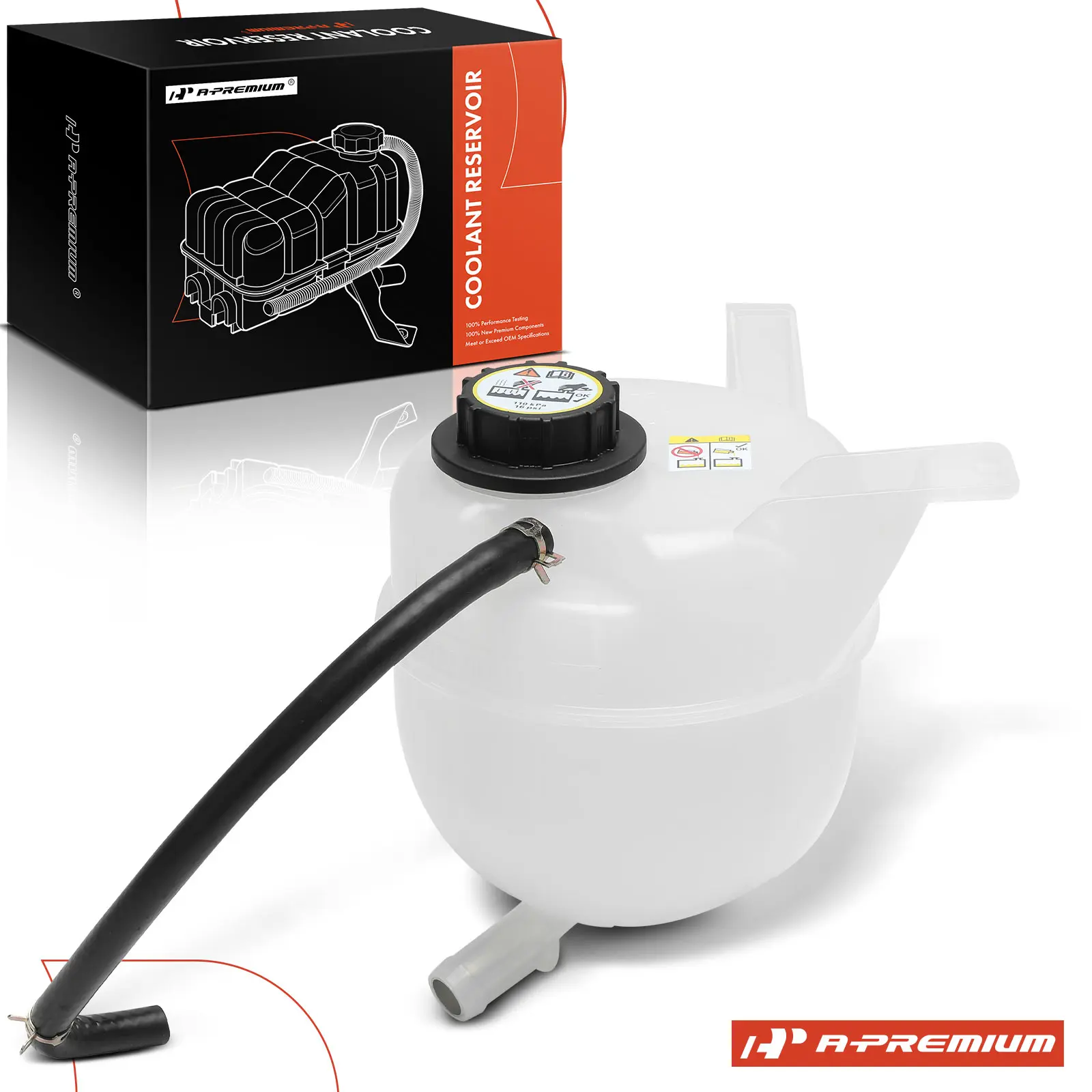 A-Premium Coolant Overflow Tank Reservoir with Cap for Ford E-150 2002-2012 E-250 2003-2012 E-150 Econoline 1997-2002 Econoline
