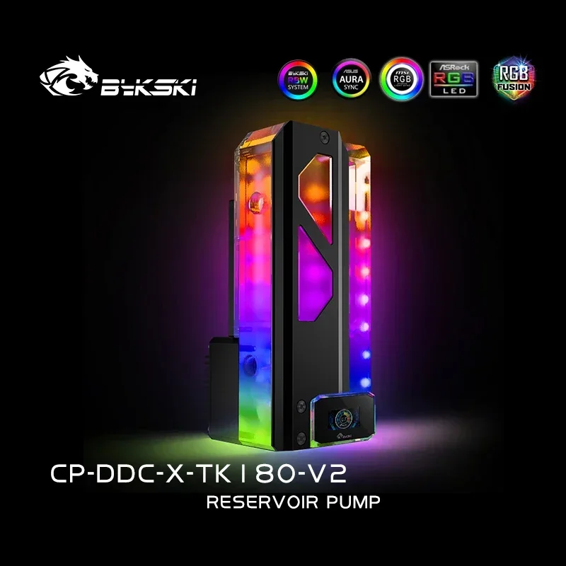 Bykski CP-DDC-X-TK180-V2/CP-DDC-X-TK220,RGB Square AIO Warer Pump Reservoir Res,Integrated Water Tank+Pump Combo.180/220mm