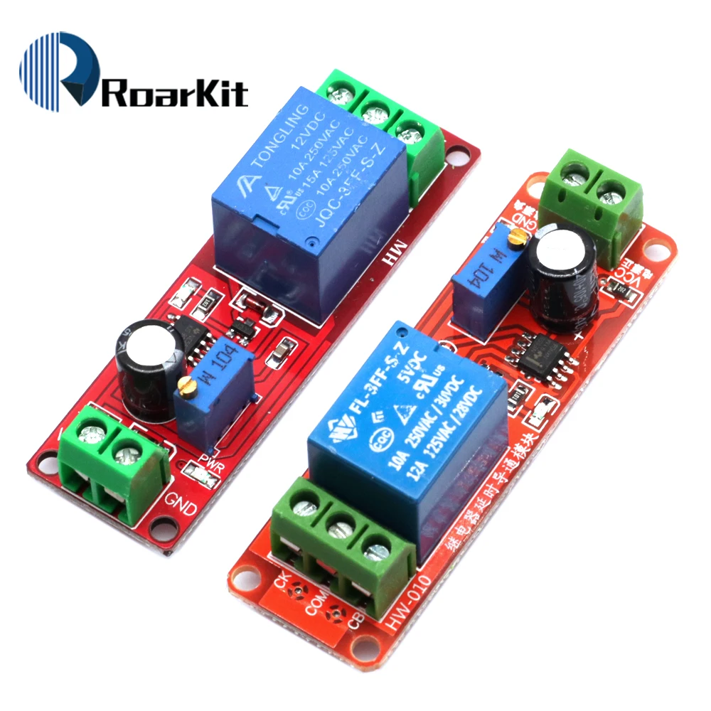 1Pcs NE555 Timer Switch Adjustable Module Time Delay Relay Module DC 5V / 12V Monostable Shield Power Switch 0~10S