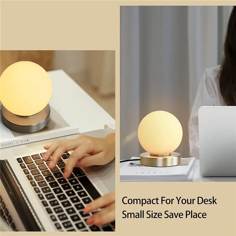 Simple Glass Table Lamp Creative USB Warm Light Bedroom Bedside Lamp Decoration Children\'s Room Decor Learn Night Lamp