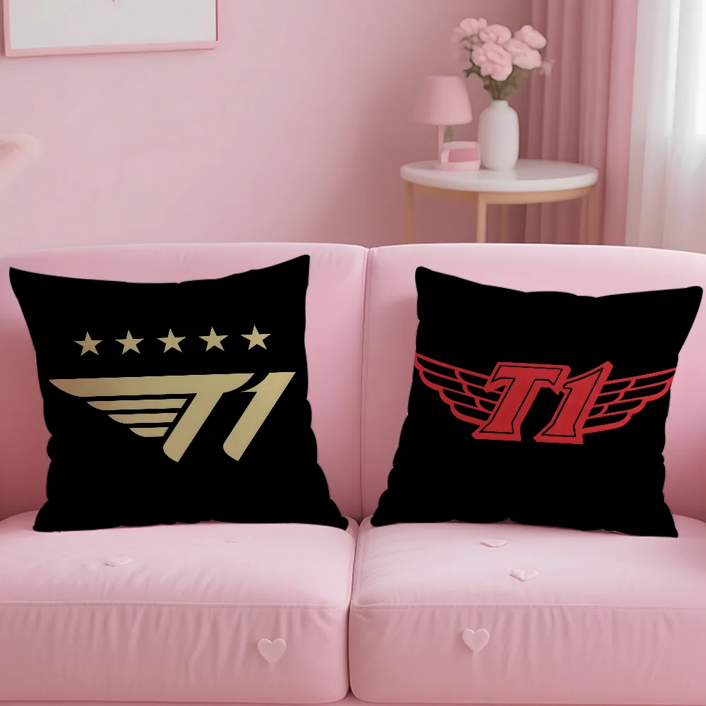 SKT T1 FAKER Champions 2025 Lck Pillow Case Anti-dustmite Pillowcase Invisible zipper silky short plush Sofa cushion cover