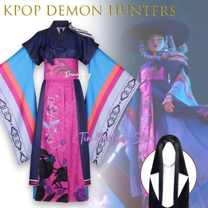 

KPop Demon Hunters Ancestor Big Hat Celine Косплейコス Rosen KPop Модный модный наряд для женщин Cospaly コス Rosen HanFu Halloween