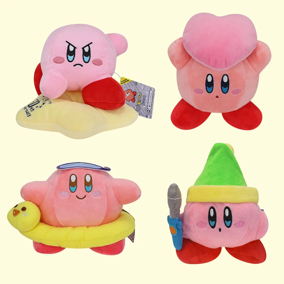 Kirby Anime Plush Toy Swordsman Starry Sky Pentagram Swimming Ring Kabby Kawaii Cartoon Toy Collection Doll Doll Christmas Gifts