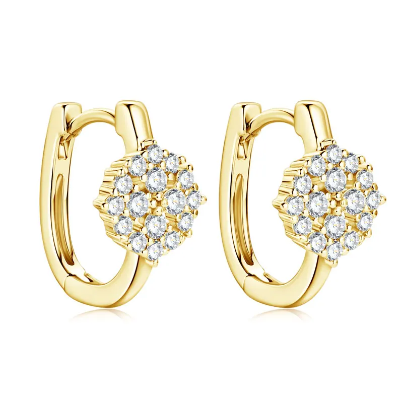 

Серьги-кольца с муассанитом круглой огранки, из настоящего серебра 925 пробы, изящные минималистичные ювелирные изделия, подарок на годовщину для женщин