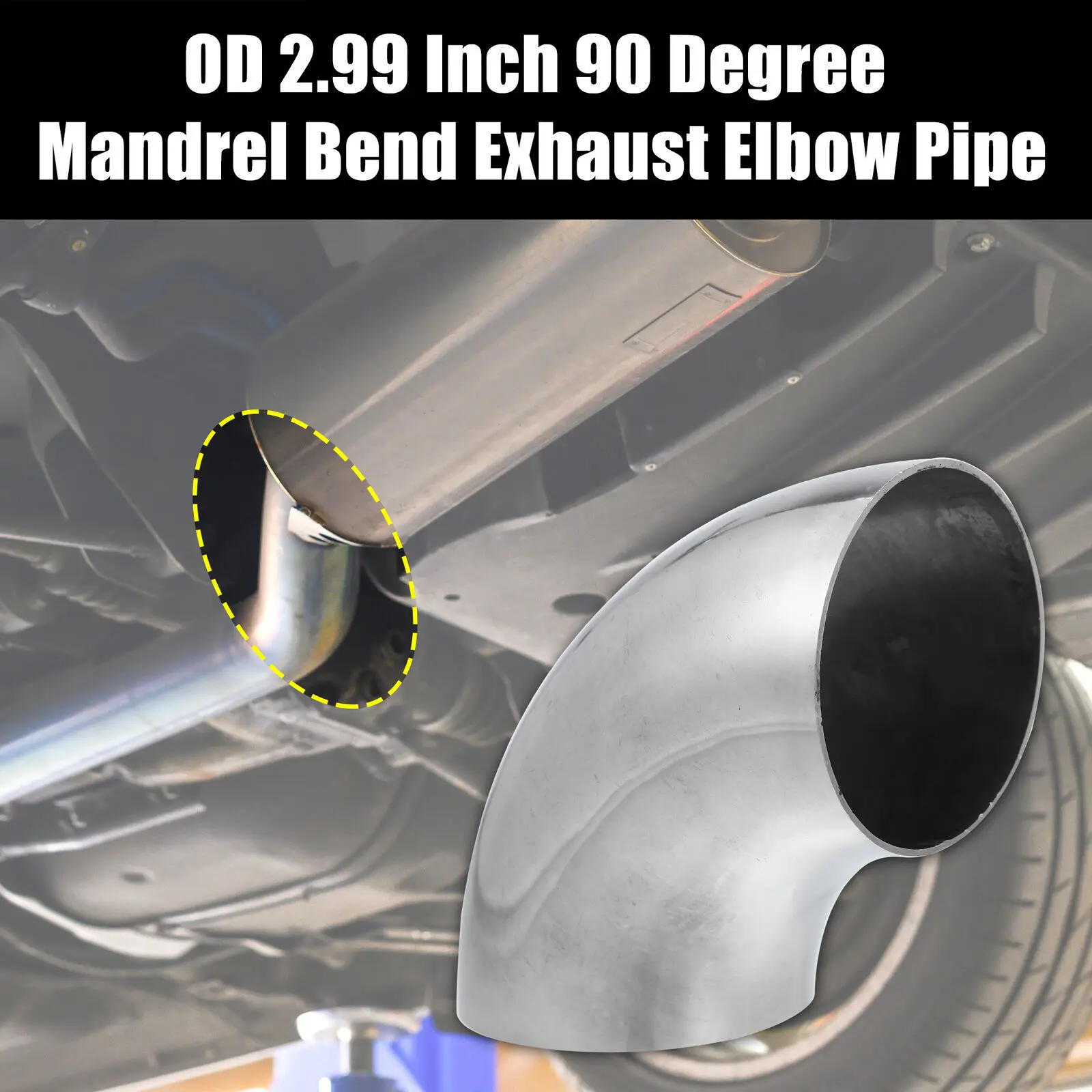 2Pcs OD 3 Inch 90 Degree Mandrel Bend Elbow Stainless Steel Exhaust Pipe Tube For Car Exhaust System