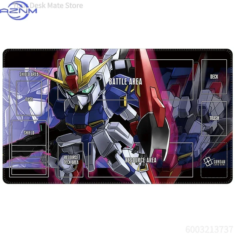 Anime Z Gundam TCG Playmat Mouse Pad, Rubber Anti-slip Gaming Mouse Pad, Space Background Mecha and Character Card Game Zone Pri
