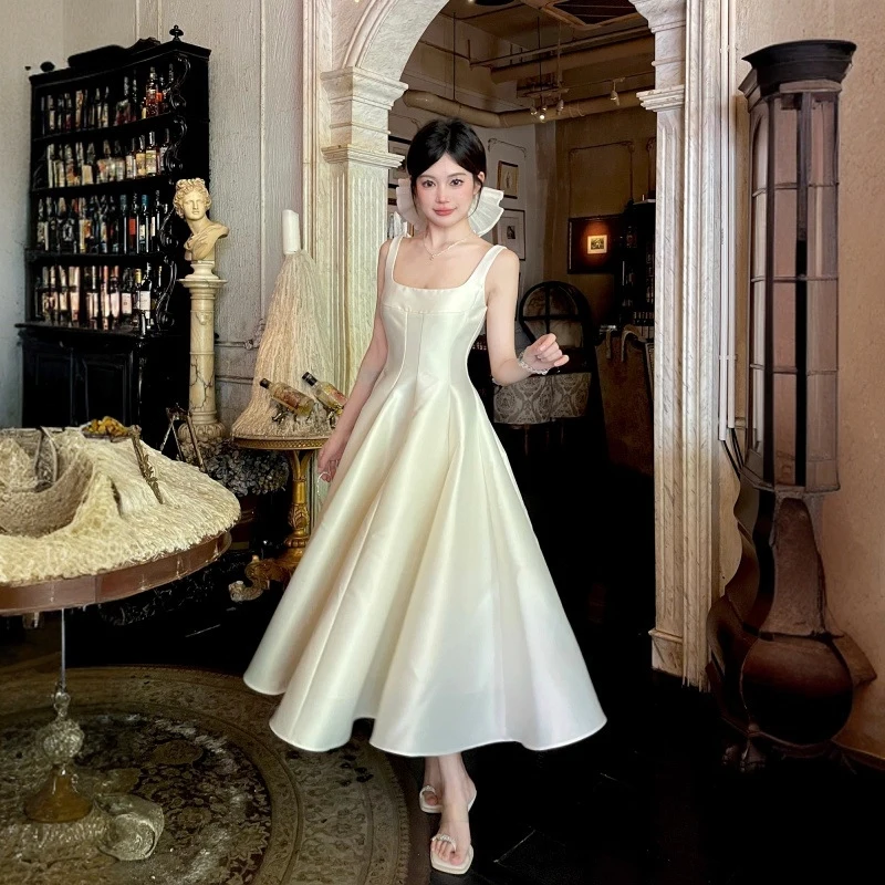 Abito da donna di lusso monospalla a sirena, lunghezza media, elegante, sexy, chic, a coda di pesce, per primavera, estate, autunno, inverno, nuovo, casual