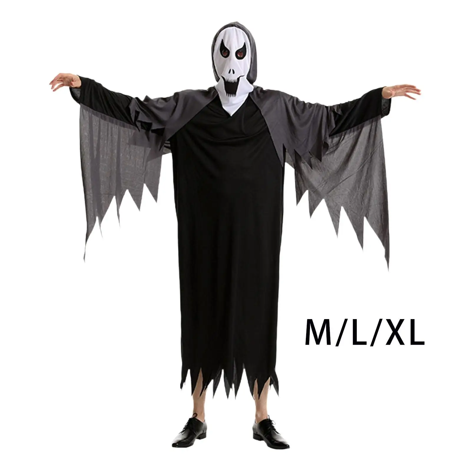 Costume da morte per abbigliamento da fantasma Grim di Halloween per feste di spettacoli teatrali