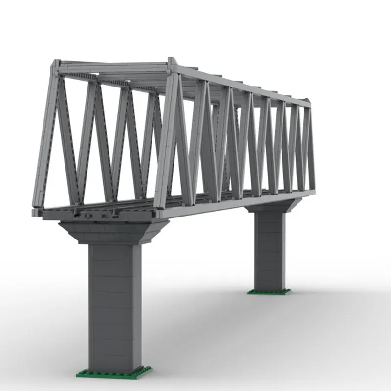 1150 pezzi MOC- 211211   Ponte per traliccio per treno Kit modello di costruzione ferroviario ad alta velocità Ponte ad arco Viaduct Building Blocks Fai da te
