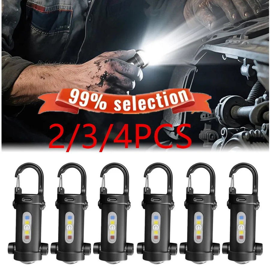 

1-5 шт. мини COB ультра яркий перезаряжаемый светодиодный фонарик брелок портативный водонепроницаемый карманный светильник для кемпинга брелок подвесной светильник