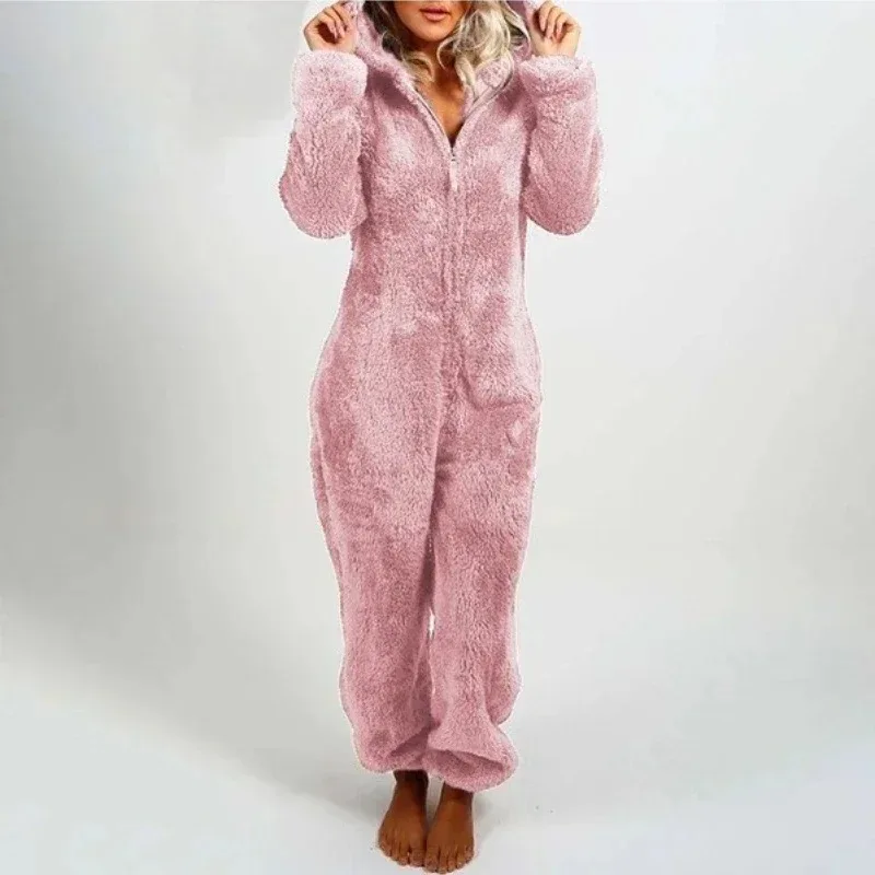 Mode Sourire Vêtements De Nuit Ensemble Plus La Taille Capuche Ensembles Pyjamas pour Femmes Adultes pour Hiver plus size onesie