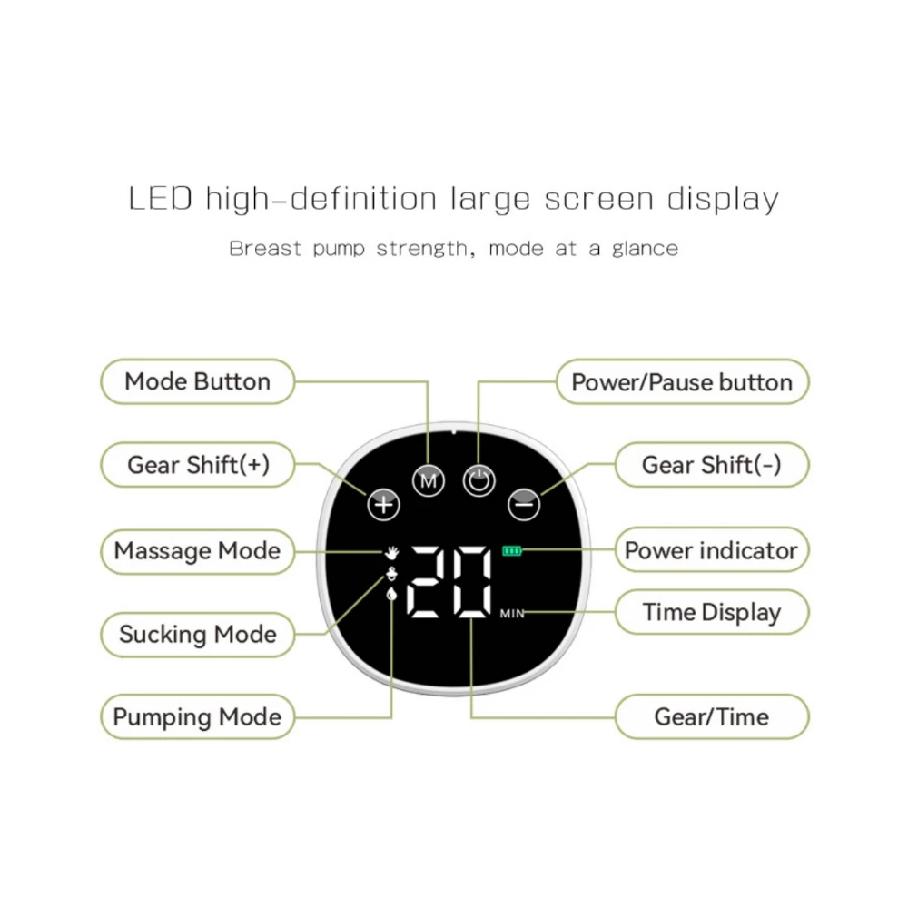 Extractor de leche eléctrico, manos libres, sin BPA, eficiente, vacío, carga USB, potente succión, extractores de leche materna, 1/2 Uds.