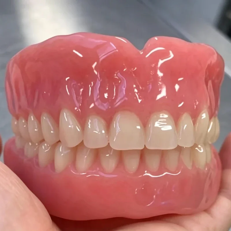 New Upgrade Full Upper Lower Silicone Fake Teeth Natural Cosmetic Dentures Comfort Removable Smile Enhancer Daily Oral Care