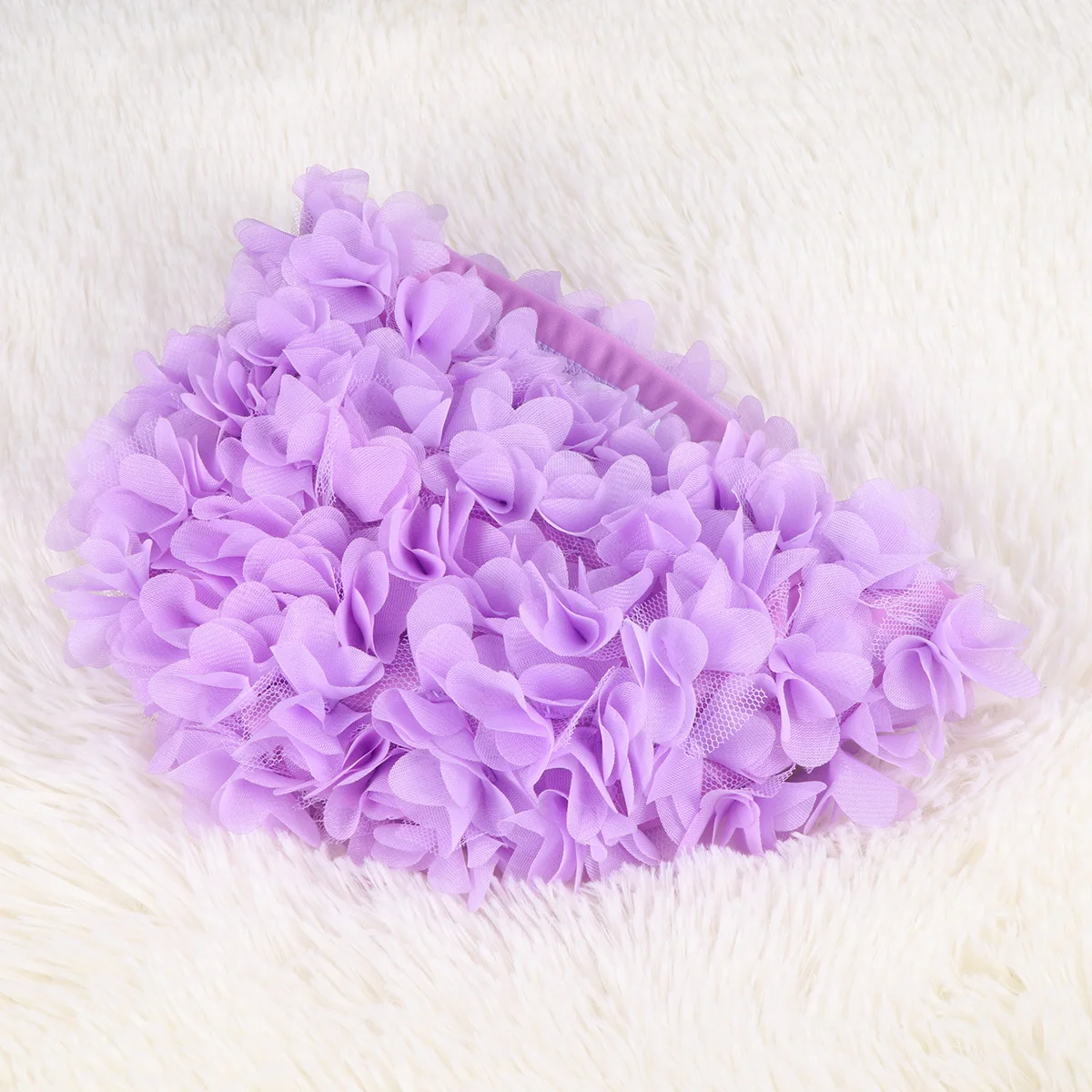 قبعة سباحة بتلات الزهور ثلاثية الأبعاد باللون الأرجواني للنساء البالغات، قبعة استحمام عصرية للحماية من الشمس، قابلة لإعادة الاستخدام ومريحة ومضادة للانزلاق