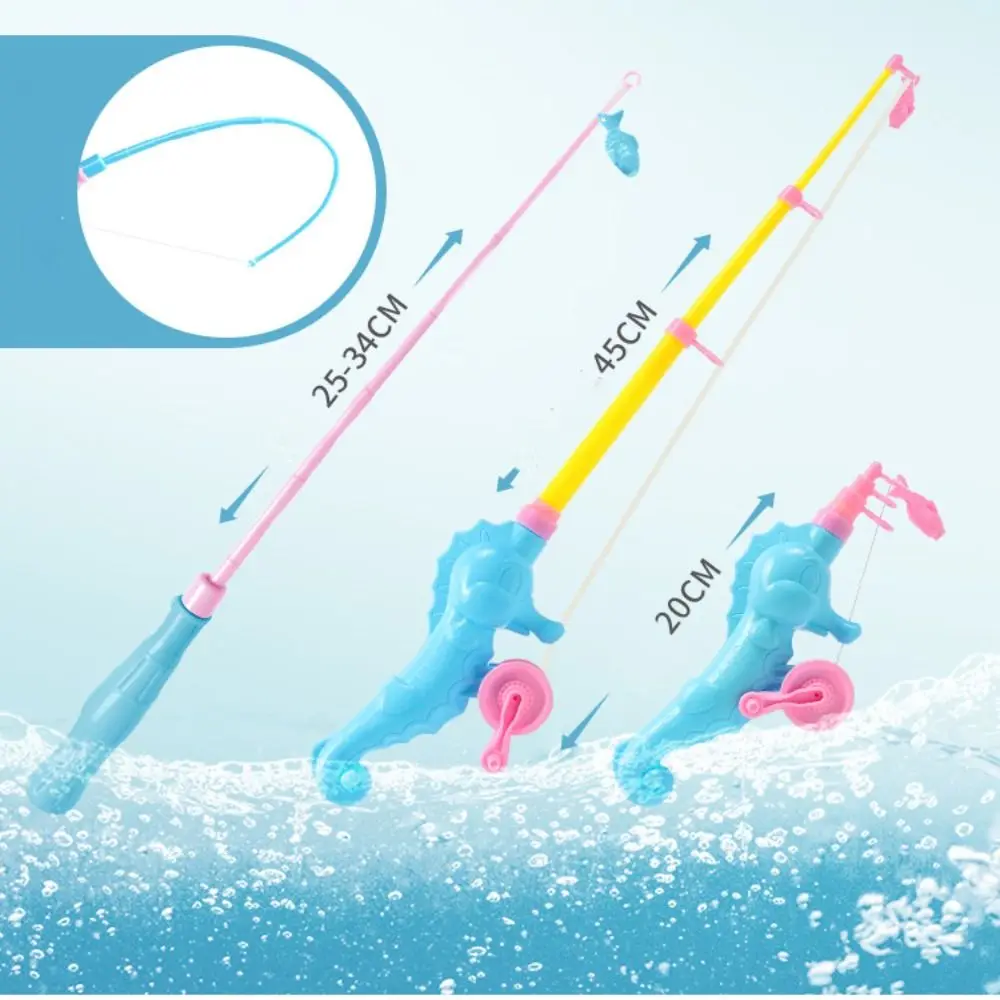 Juguete de pesca magnético para niños con animales de dibujos animados, caña magnética interactiva, parque acuático, pesca, juego de piscina inflable de 8 estilos