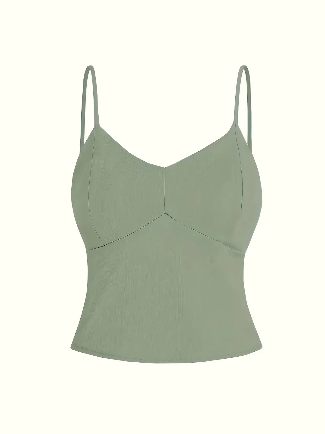 Women's V Neck Spaghetti Strap Smocked Back Crop Cami Top with Self Tie Elastic Waist Wide Leg Pants 2 Piece Matching Outfit Set