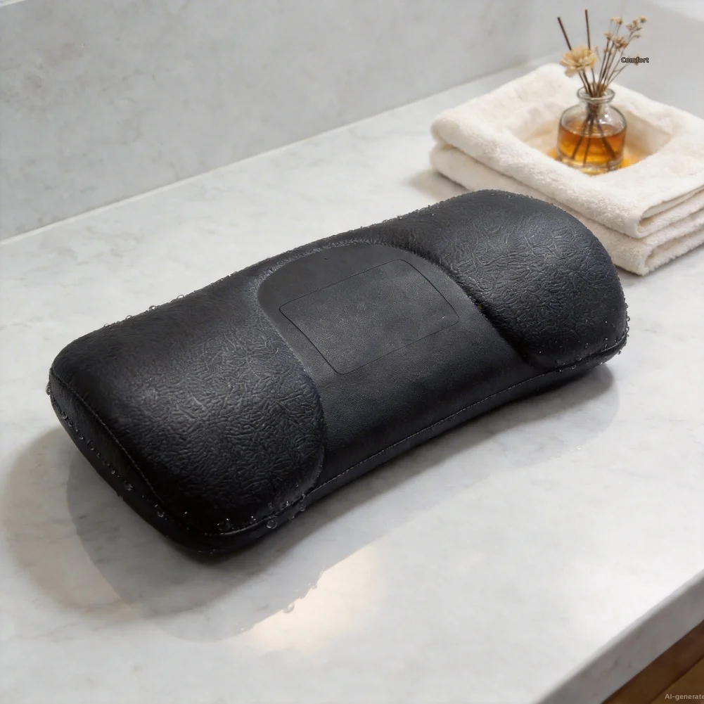 Waterproof PU Spa Pillow for Bathtubs with Foam-Based Neck Support System and Suction Mounts Tested in High-Moisture Settings