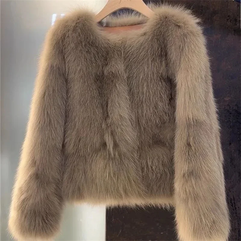 2026 Autumn Winter Environmentally friendly New Imitation fox fur grass Coat Women's Korean version Thick Loose Short Coats