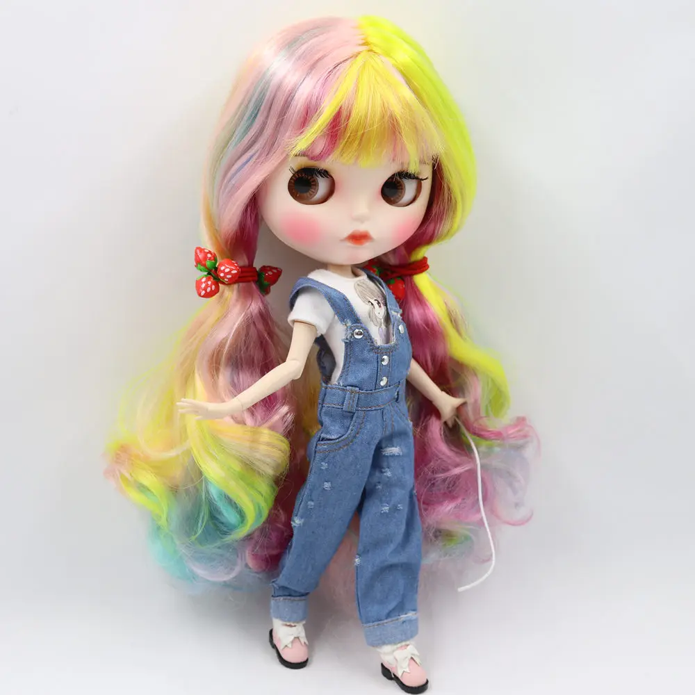 ICY DBS Blyth Doll Colorful Rainbow Hair Fair Skin Matte Face Beep Lips 30cm BJD Doll Girl Festival Gift Birthday Gift