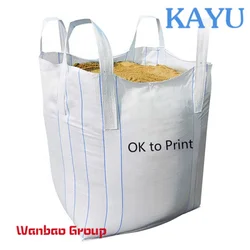 Custom  25kg 50kg 100kg 1000kg large pp woven sand bag 1 ton woven polypropylene super sacks white big 1.5 ton fibc sling jumbo