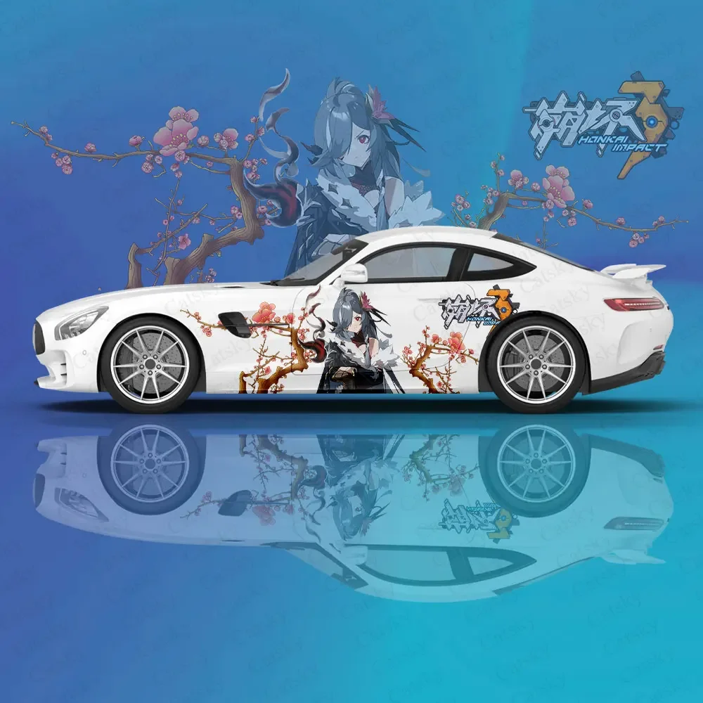 

anime Fu Hua Honkai Car Stickers Custom Vinyl Side Graphics Modified Racing Accessories Wrap Car Decals Stickers