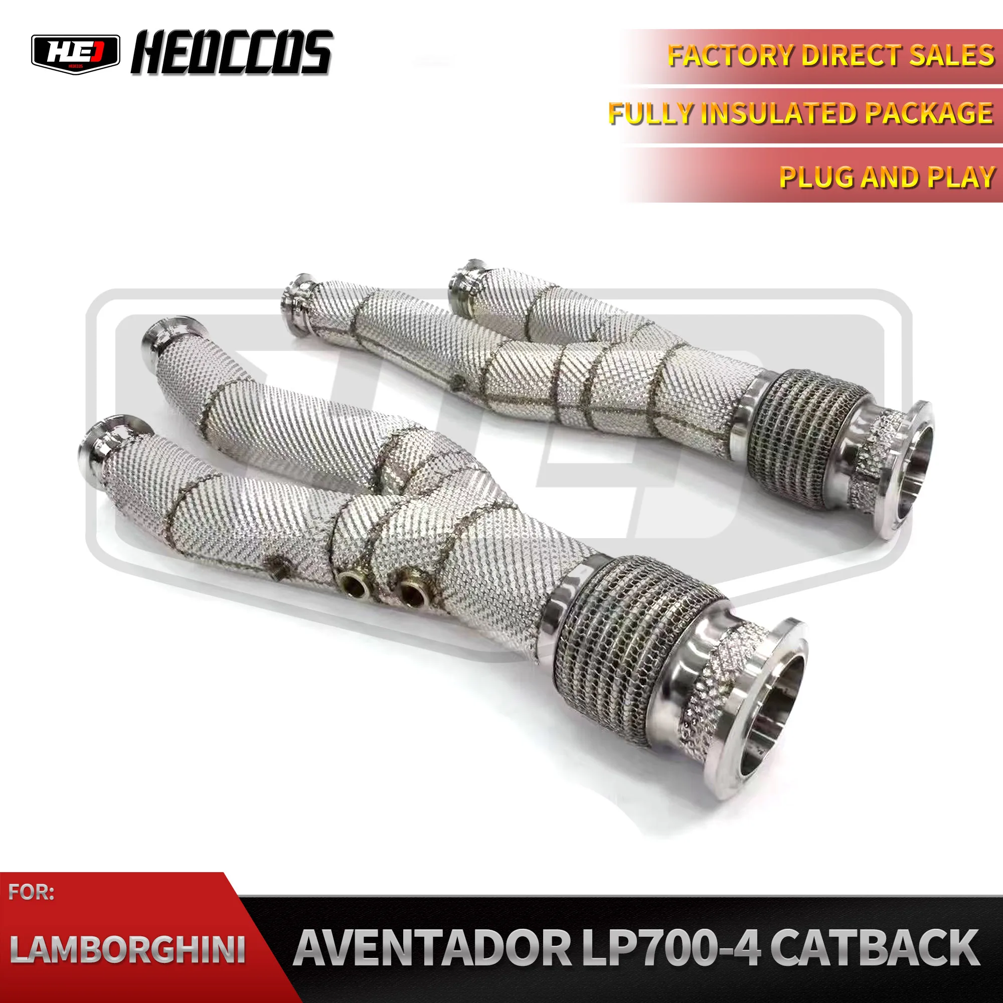 

HEO For Lamborghini LP700 Downpipe 2012+ Aventador SLP700-4 LP740-4 LP750-4 SVJ 6.5V12 Roadster Stainless steel