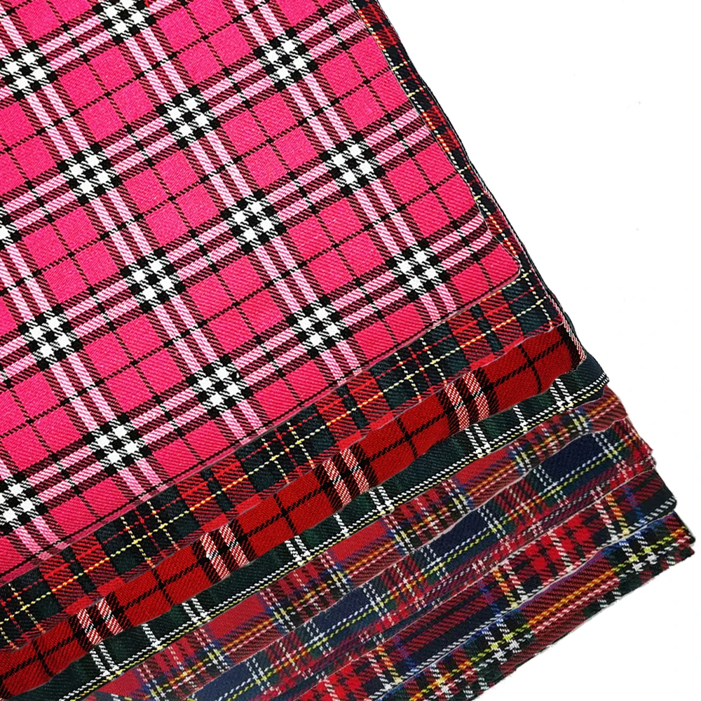 

1-3 Yard Medium Thick Classic and Stylish Scottish Checks Polyester Cotton Fabric for Sewing Ladies Skirt,Tartan Designer Fabric