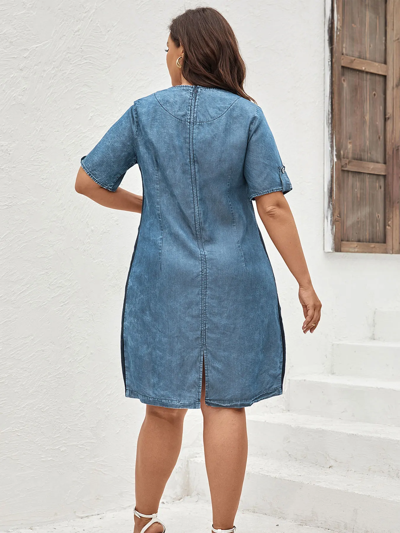 Women Plus Size Woven Summer Denim Fashion Dress