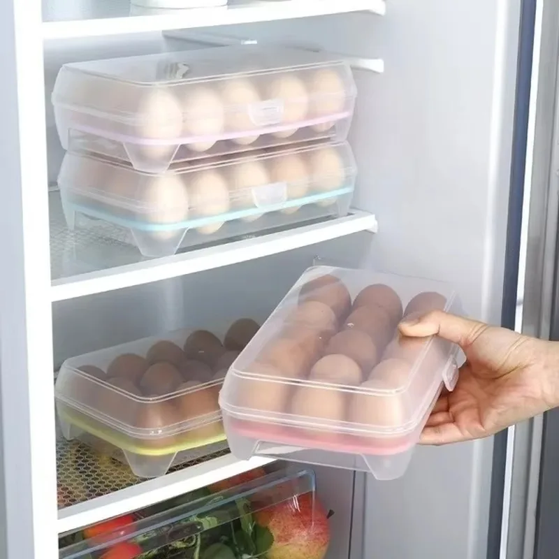 6/15Grid Refrigerator Egg Box Fresh-keeping Box Stackable Plastic Egg Protection Tray PP Material Hand-held Eggs Storage Tray