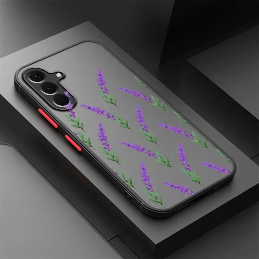 Чехол с цветами лаванды для Samsung Galaxy A25 A26 A52 A56 A22 A21s A54 A34 A24 A35 A36 A73 A53 Задняя крышка телефона