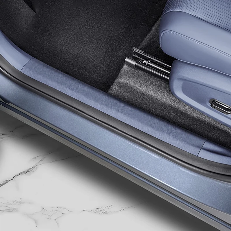For Geely Galaxy E5 2024 2025 Car Door Threshold Strip Inside Outside Leather Decorative Protective Sticker Accessories