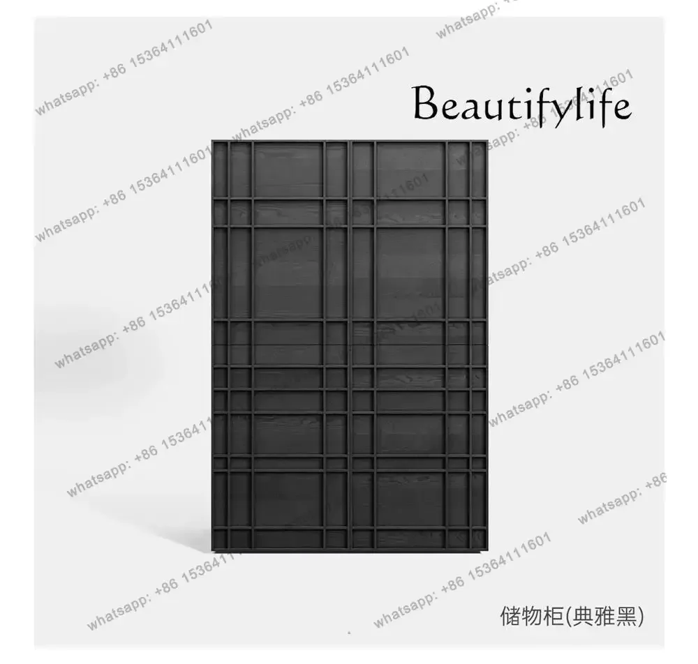 

North American black walnut color dining side cabinet simple storage porch cabinet household storage stand cabinet