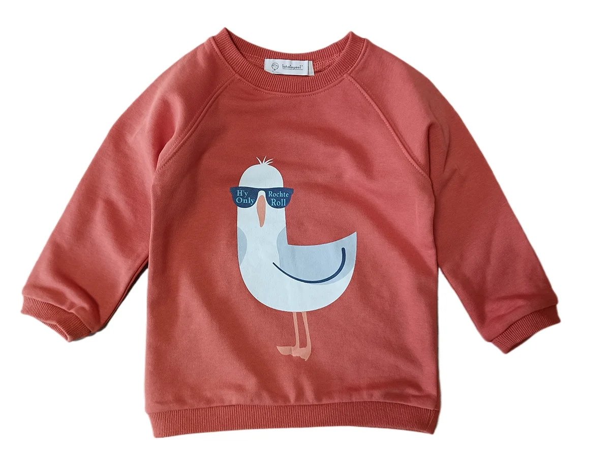 Moletom de manga comprida infantil para desenhos animados, camiseta monocromática para meninos e meninas, nova, primavera e outono