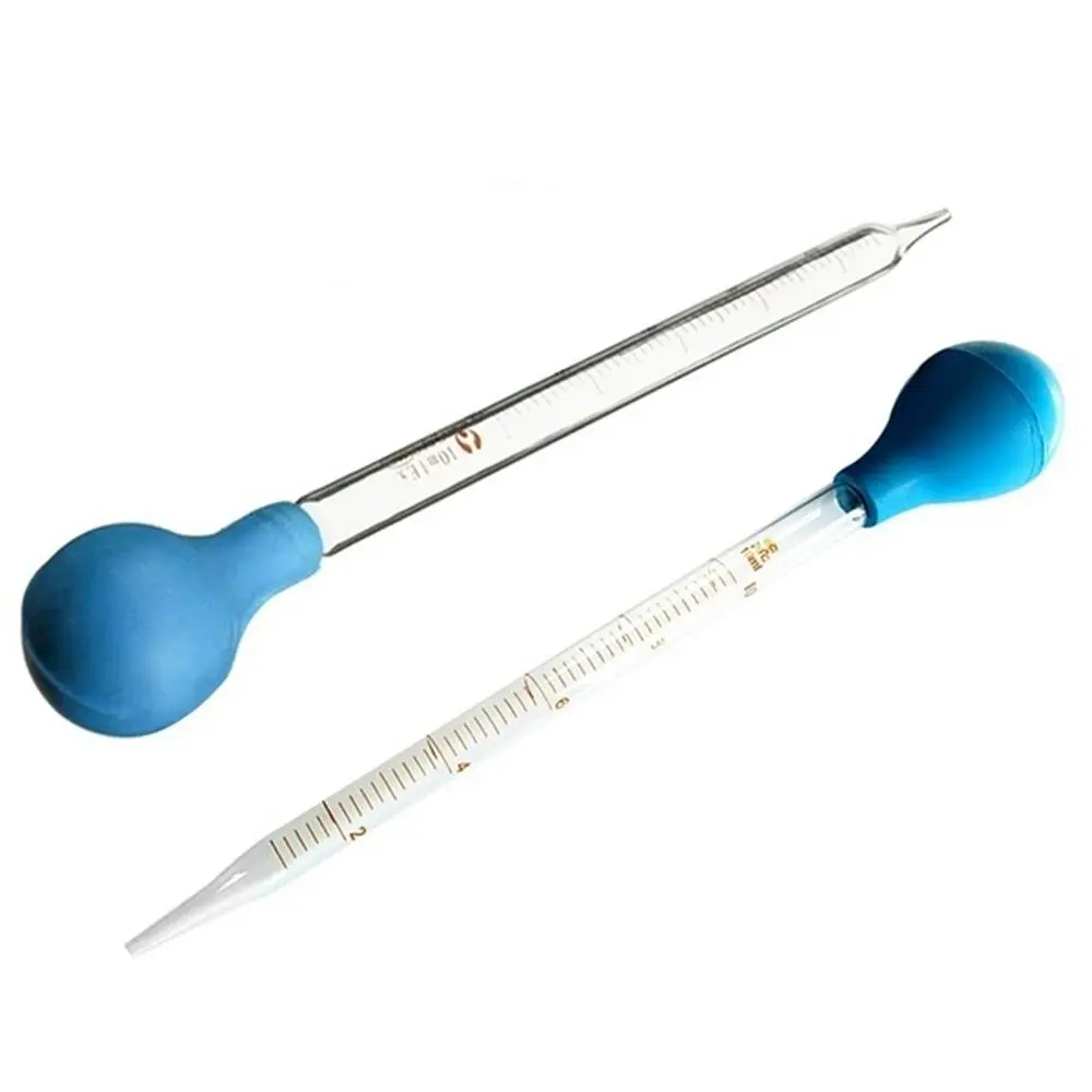 0.5/1/2/3/5/10ml Glass Scale Line Dropper Pipette Lab Dropper Dropping Pipet Blue Rubber Head Pipettors