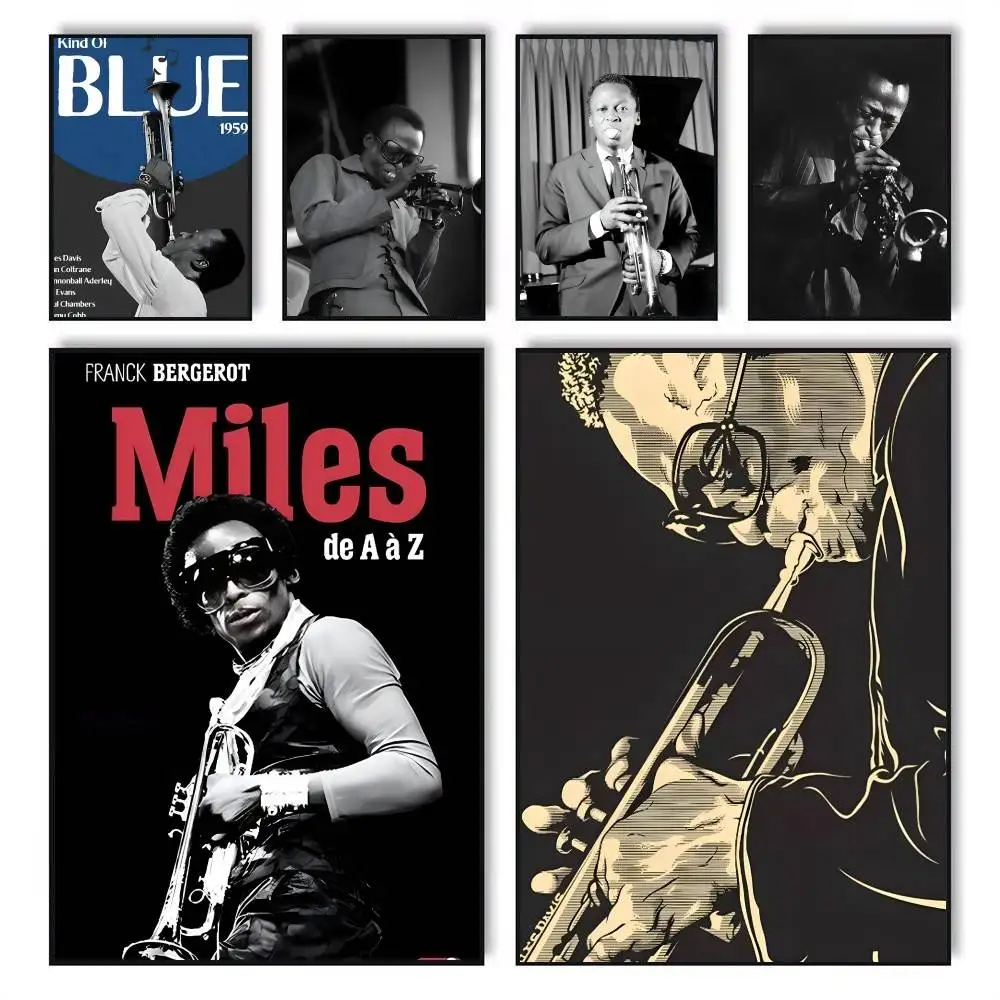 Póster de Músico de Jazz Miles Davis, Impresión Artística Clásica Vintage, Decoración para Sala de Estar, Regalos