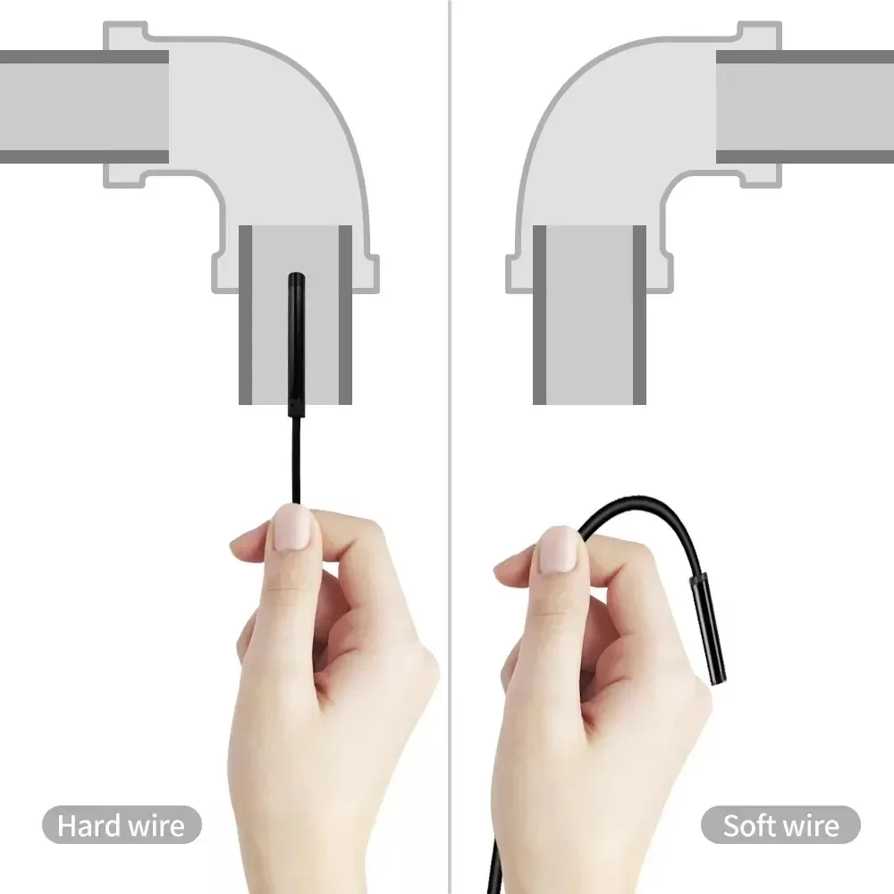 Imagem -05 - Piping Sewer Endoscope Pipe Pipe Sewer Inspection Tools Câmera de Cabo Endoscópico para Carros Android e Iphone Usb tipo c 5mp 12 mm